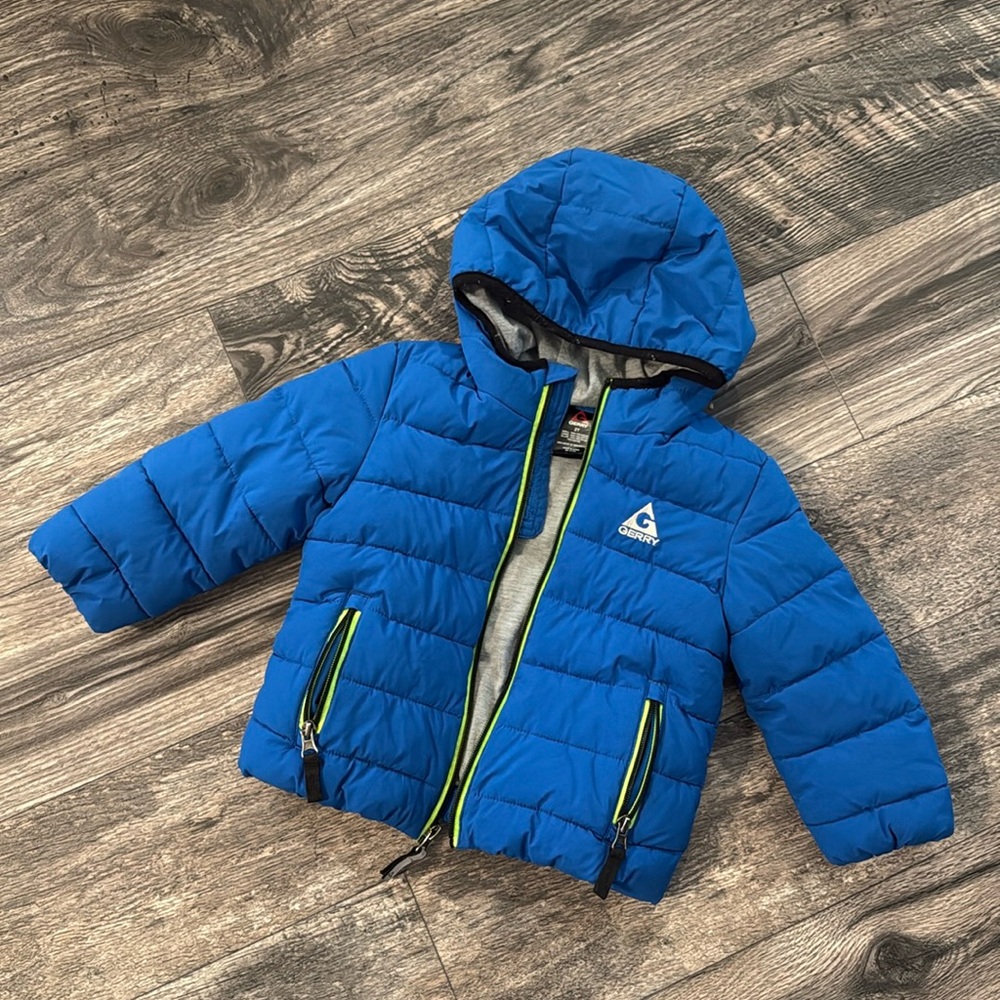 Gerry hooded coat jacket 2T boys blue warm lined used